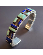 Bracelet Turquoise et Lapis-lazuli Amérindien Argent 925