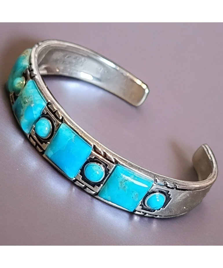 Bracelet Turquoise Amérindien Argent 925