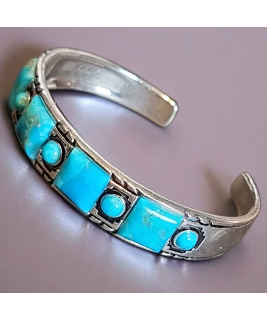 Bracelet Turquoise Amérindien Argent 925