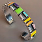 Bracelet Turquoise Nacre Opale verte et Lapis-lazuli Amérindien Argent 925
