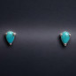 Boucles Turquoise serties Argent 925