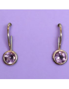 Boucles Améthyste facettées rondes Argent 925