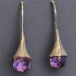 Boucles Améthyste facettées boules Argent 925 (s)