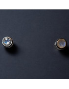 Boucles Pierre de lune blanche facettées Argent 925