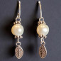 Boucles Perles d'eau douce feuille Argent 925