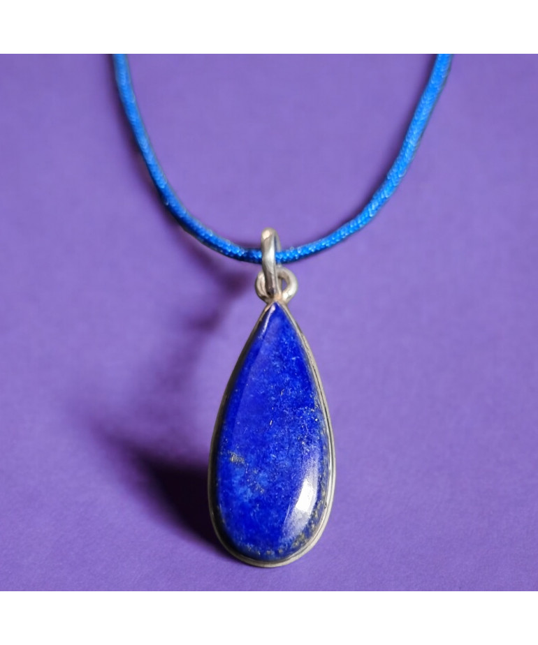 Pendentif Lapis-lazuli Argent 925 sur cordon réglable (s)