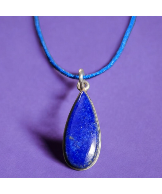 Pendentif Lapis-lazuli Argent 925 sur cordon réglable (s)
