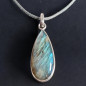 Pendentif Labradorite goutte Argent 925 sur cordon réglable