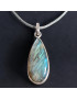 Pendentif Labradorite goutte Argent 925 sur cordon réglable