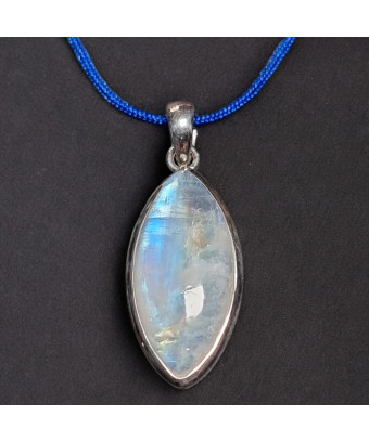 Pendentif Pierre de lune Argent 925 sur cordon réglable