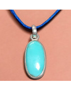 Pendentif Turquoise Argent 925 sur cordon réglable
