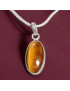 Pendentif Œil de tigre sur cordon cuir