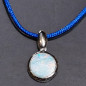 Pendentif Opale ronde Argent 925 sur cordon réglable