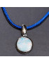 Pendentif Opale ronde Argent 925 sur cordon réglable