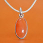 Pendentif Agate de feu Argent 925 sur cordon réglable