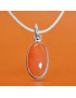 Pendentif Agate de feu Argent 925 sur cordon réglable
