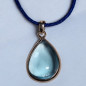 Pendentif Topaze goutte Argent 925 sur cordon réglable