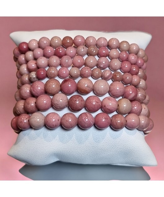 Bracelet Rhodochrosite Pierres Rondes