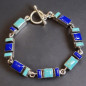 Bracelet Turquoise et Lapis-lazuli Argent 925