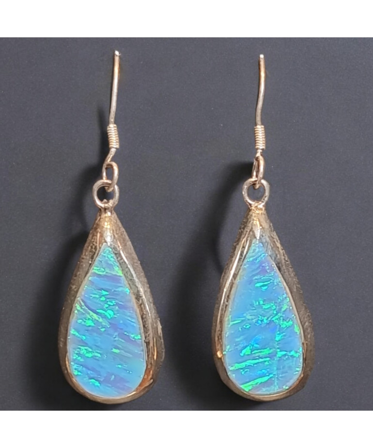 Boucles Opale Harlequin A+ Argent 925