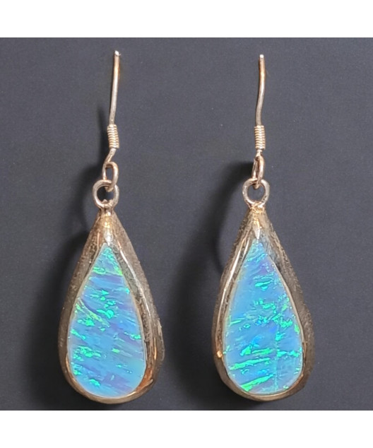 Boucles Opale Harlequin A+ Argent 925