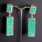 Boucles Opale verte A+ Argent 925