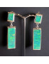 Boucles Opale verte A+ Argent 925