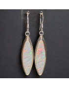 Boucles Opale blanche A+ Argent 925