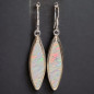Boucles Opale blanche A+ Argent 925