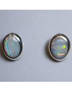 Boucles Opale blanche Argent 925