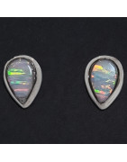 Boucles Opale blanche Argent 925