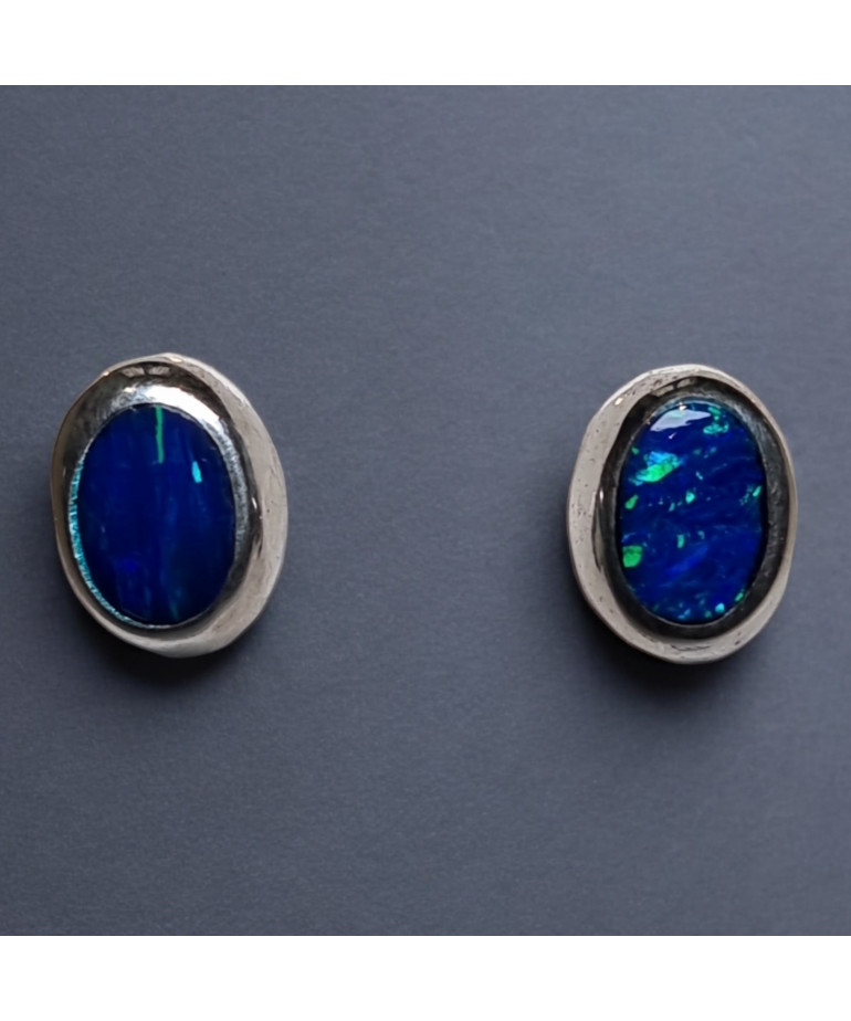 Boucles Opale Harlequin Argent 925