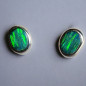 Boucles Opale verte Argent 925
