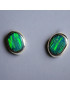 Boucles Opale verte Argent 925