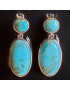 Boucles Turquoise ovales Argent 925