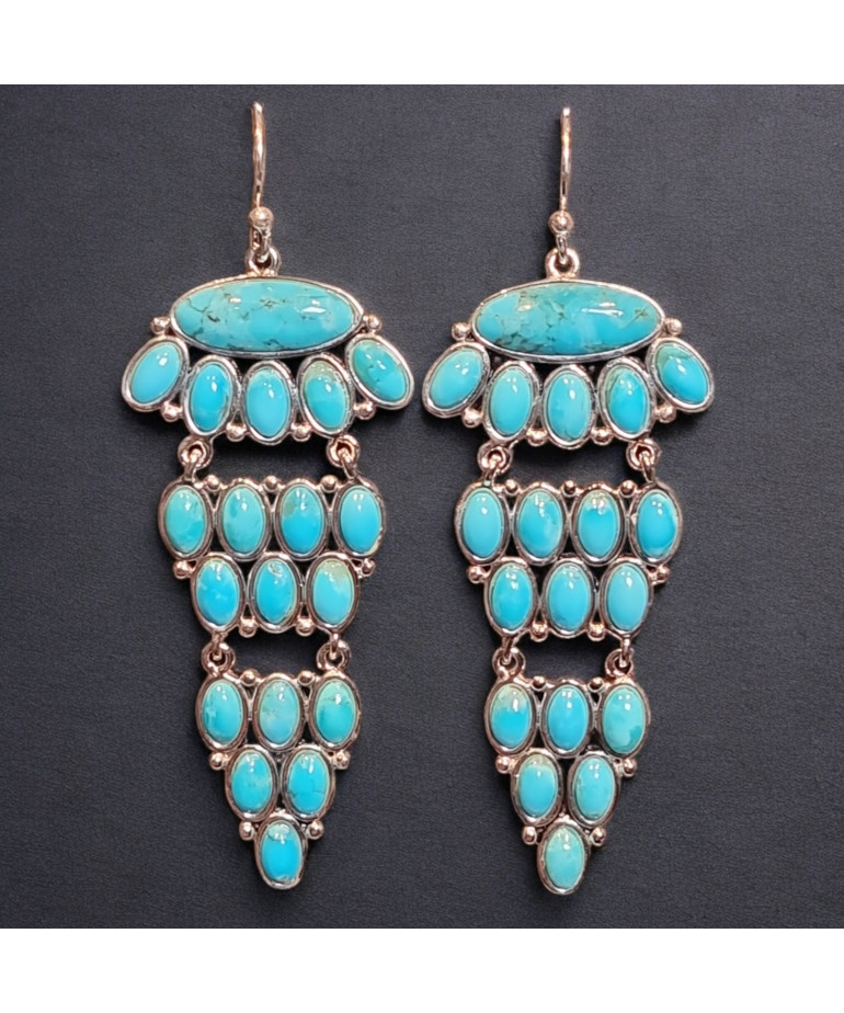 Boucles Turquoise Argent 925