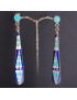 Boucles Opale Turquoise Nacre émaillées Argent 925