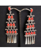Boucles Jaspe rouge Argent 925