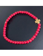 Bracelet Perle de verre de Murano Croix laiton
