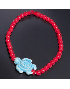 Bracelet Perle de verre de Murano Tortue Céramique bleue Enfant