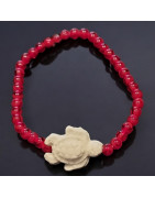 Bracelet Perle de verre de Murano Tortue Céramique blanche Enfant
