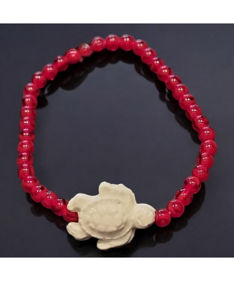 Bracelet Perle de verre de Murano Tortue Céramique blanche Enfant