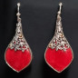 Boucles Corail rouge baroque Argent 925