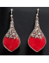 Boucles Corail rouge baroque Argent 925