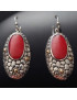 Boucles Corail rouge baroque Argent 925