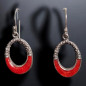 Boucles Corail rouge baroque Argent 925