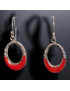 Boucles Corail rouge baroque Argent 925