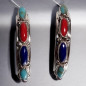 Boucles Corail rouge Lapis-lazuli Charoïte & Turquoise Argent 925