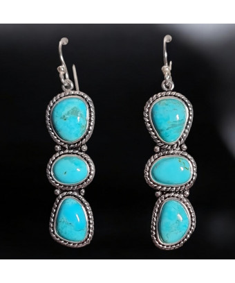 Boucles Turquoise baroque...