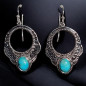 Boucles Turquoise baroque Argent 925